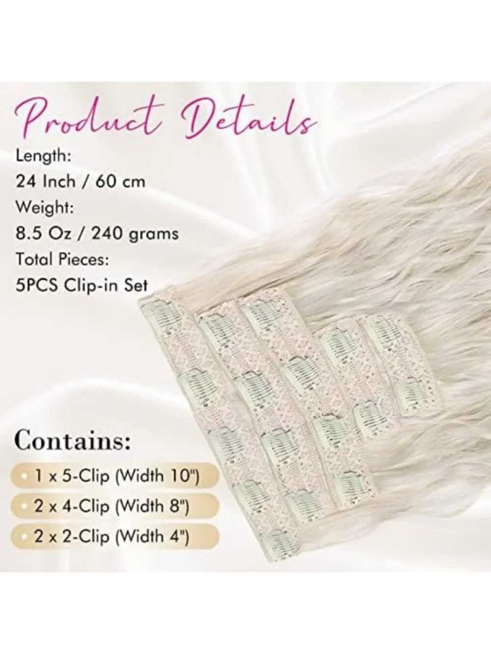 Blonde Clip-In Hair Extensions 24